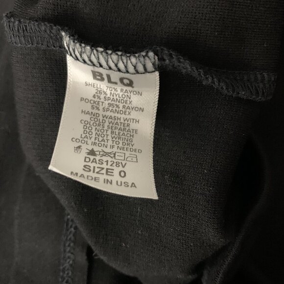 BLQ 0 Black Short Sleeve Top With Pockets Minimal Street Style - Picture 7 of 7